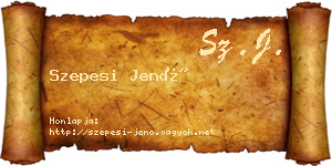Szepesi Jenő névjegykártya