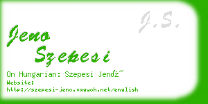 jeno szepesi business card